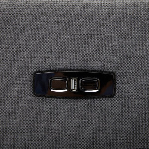 Hollydeen Fabric 3 Seater Electric Recliner Sofa - Grey