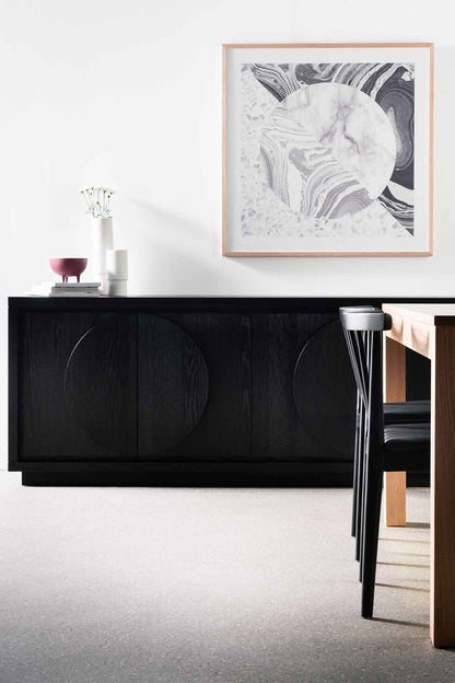 Bonnie 2m Wooden Buffet Unit - Textured Espresso Black