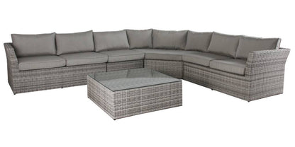 Emerson Outdoor Lounge with Coﬀee Table Set - Light Grey