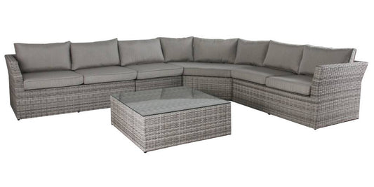 Emerson Outdoor Lounge with Coﬀee Table Set - Light Grey