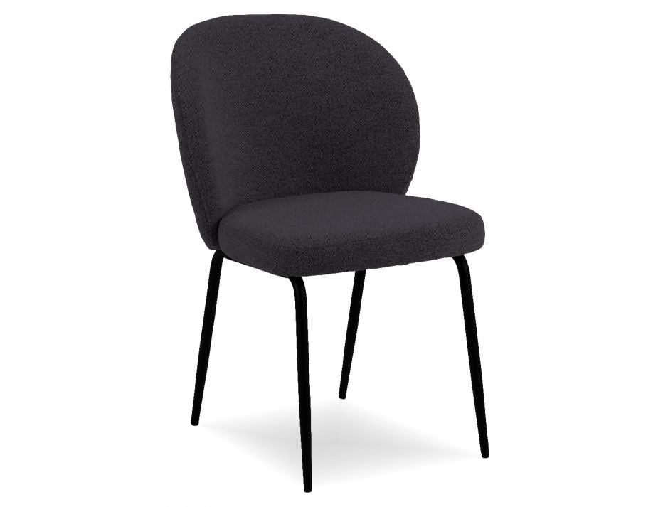 Iris Dining Chair - Black Legs - Anthracite Fabric