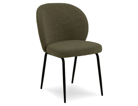 Iris Dining Chair - Black Legs - Forest Green Fabric