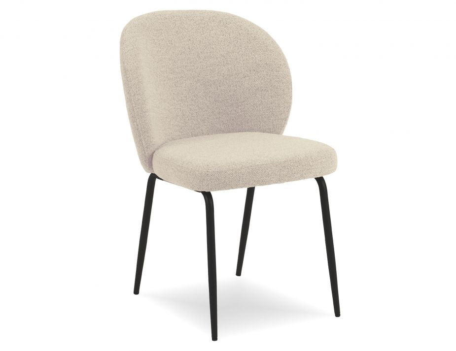 Iris Dining Chair - Black Legs - Fawn Beige Fabric