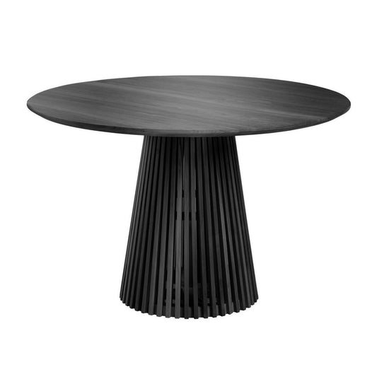 Rami 1.2m Solid Timber Round Dining Table - Black