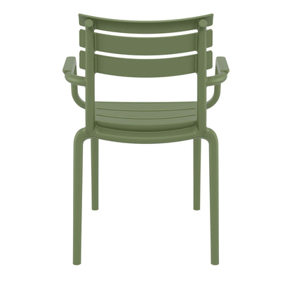 Set of 2 - Keller Indoor / Outdoor Dining Armchair - Olive Green