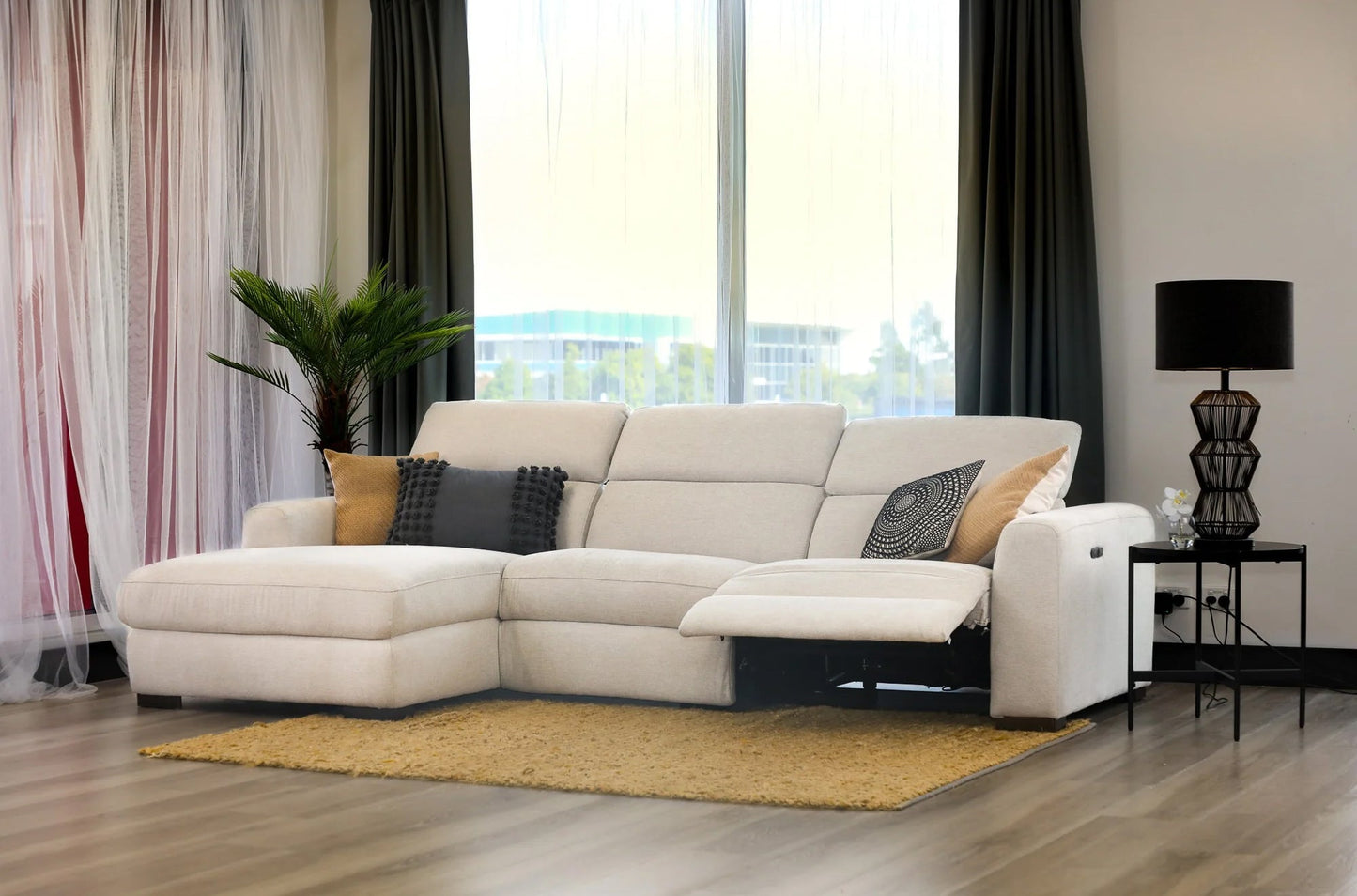 Kondo 3-Seater Sofa with LHF Chaise Sofa - Beige