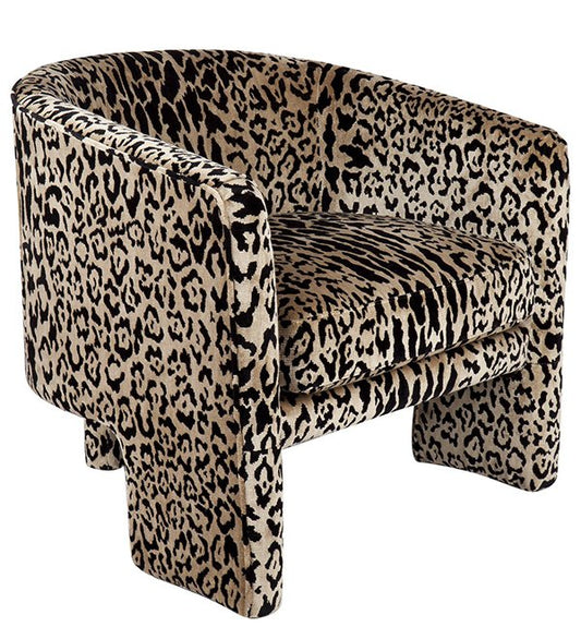 Kylie Arm Chair - Leopard Chenille