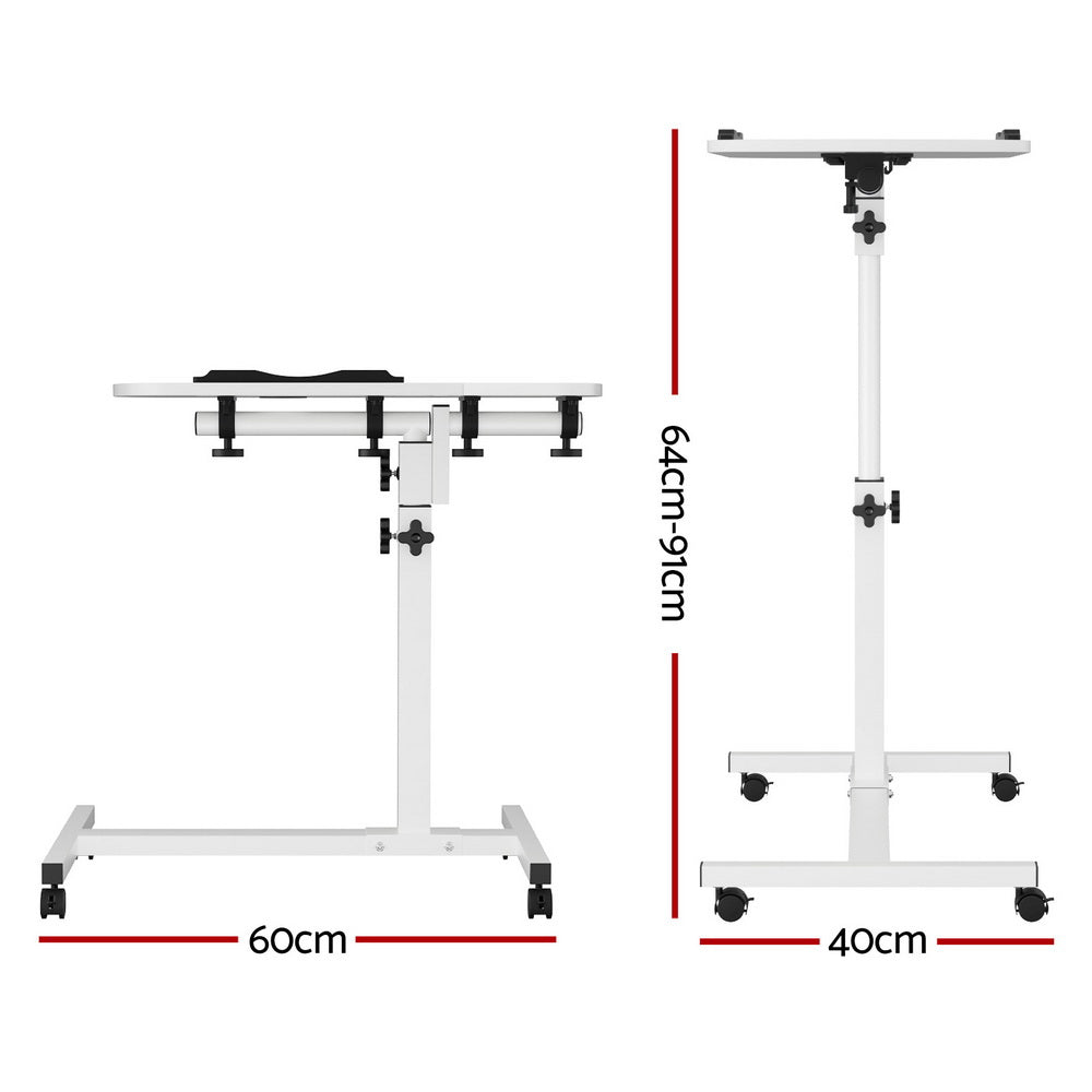 Laptop Table Desk Adjustable Stand - White