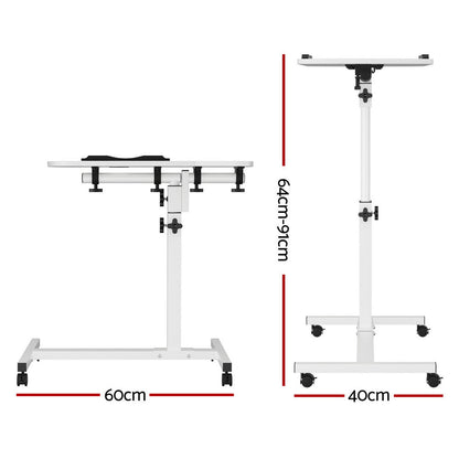 Laptop Table Desk Adjustable Stand - White