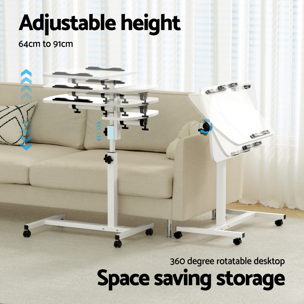 Laptop Table Desk Adjustable Stand - White