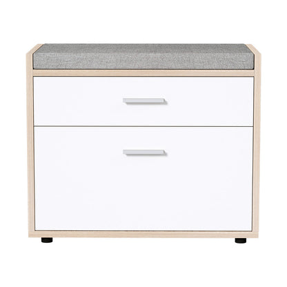 Shoe Cabinet Bench Shoes Storage Organiser Rack Fabric Seat Wooden Cupboard Up to 8 pairs