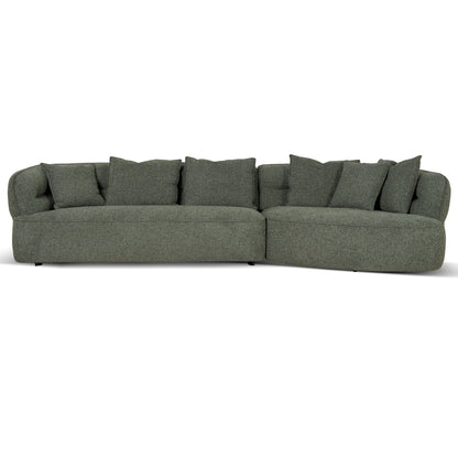 CLC10083-KJ Right Chaise Sofa - Coral Dark Green