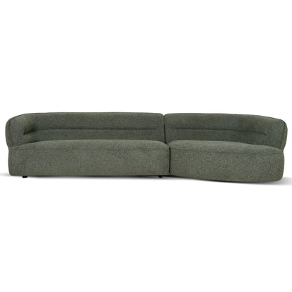 Right Chaise Sofa - Coral Dark Green