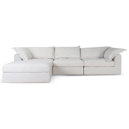 3 Seater Chaise Sofa - Silver Grey