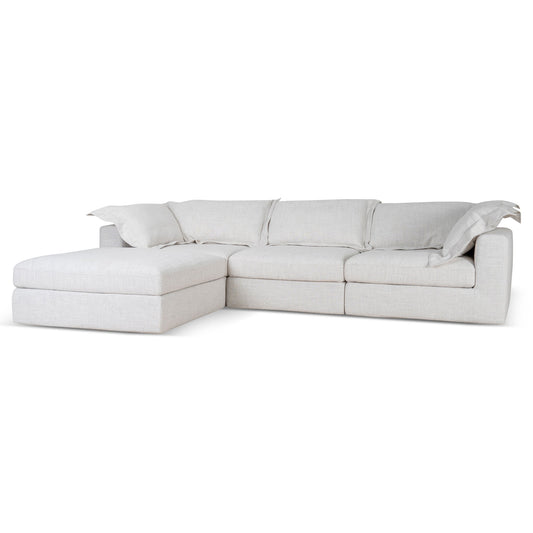 CLC10105-KSO 3 Seater Chaise Sofa - Pebble Beige