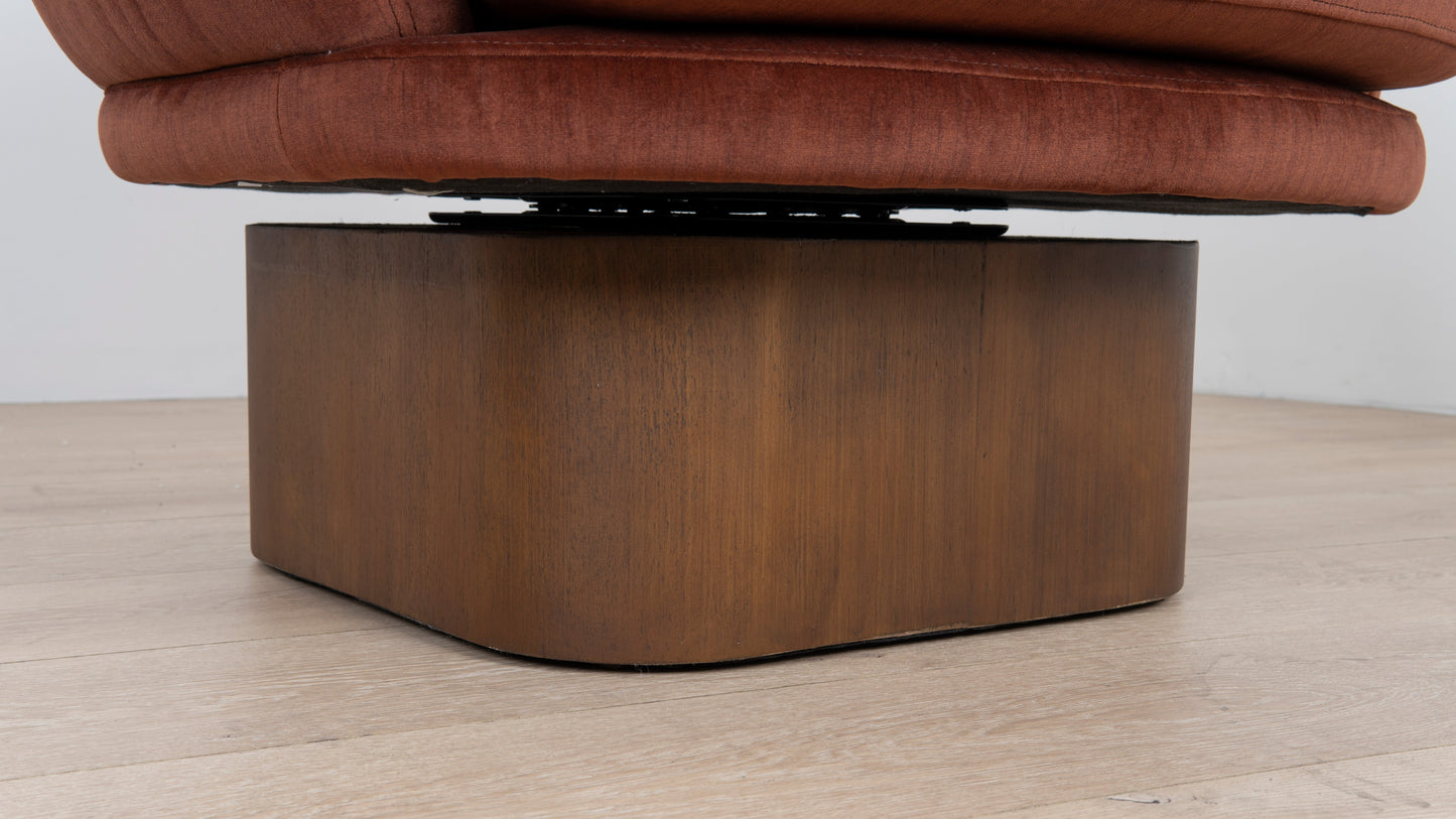 CLC10158-CA Fabric Swivel Armchair - Soft Rust