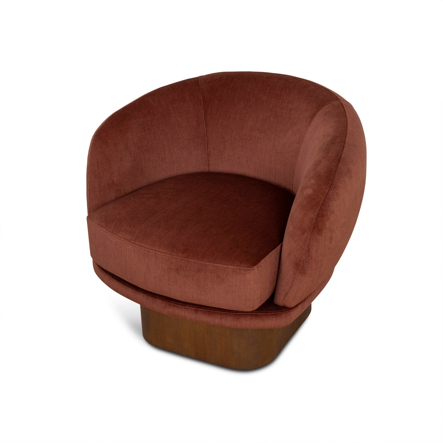 CLC10158-CA Fabric Swivel Armchair - Soft Rust