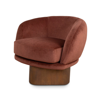 CLC10158-CA Fabric Swivel Armchair - Soft Rust