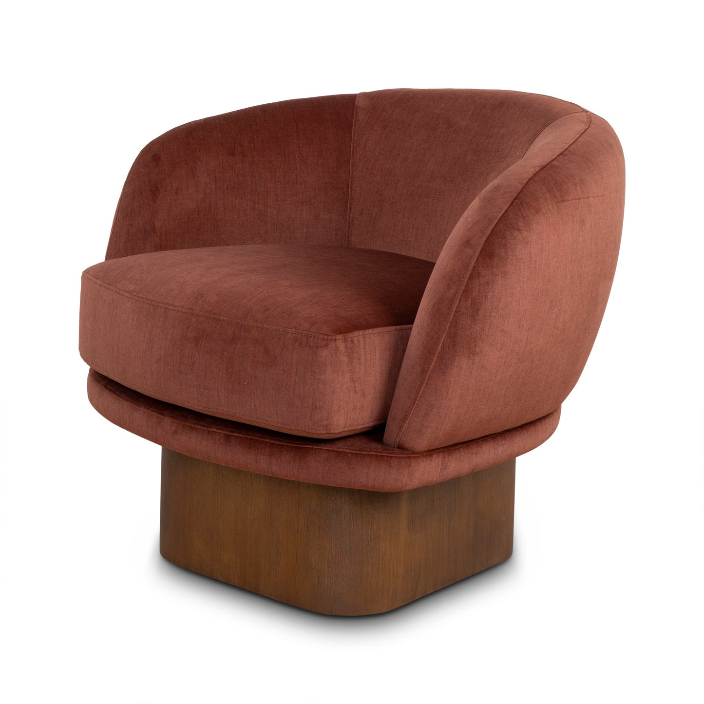 CLC10158-CA Fabric Swivel Armchair - Soft Rust