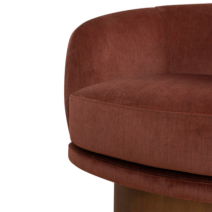 CLC10158-CA Fabric Swivel Armchair - Soft Rust