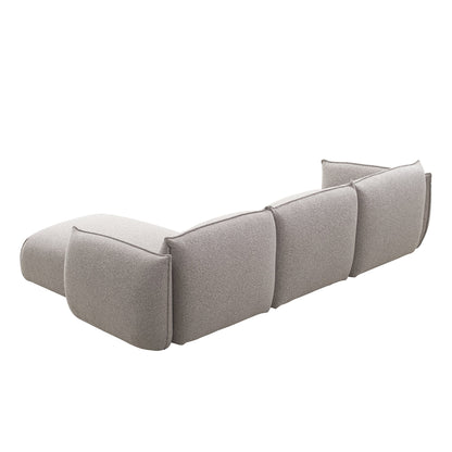 CLC10239-IG 3 Seater Right Chaise Sofa - Clay Grey