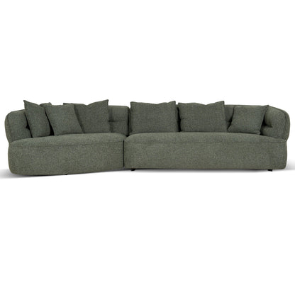Left Chaise Sofa - Coral Dark Green