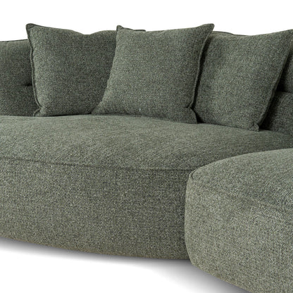 Left Chaise Sofa - Coral Dark Green