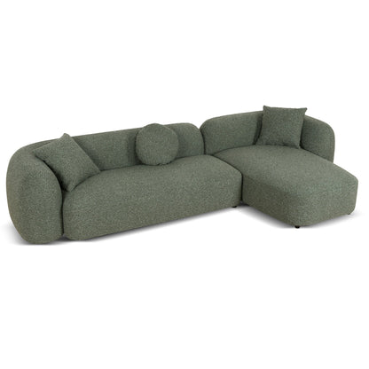 CLC10387-AE 3 Seater Right Chaise Sofa - Amazon Green