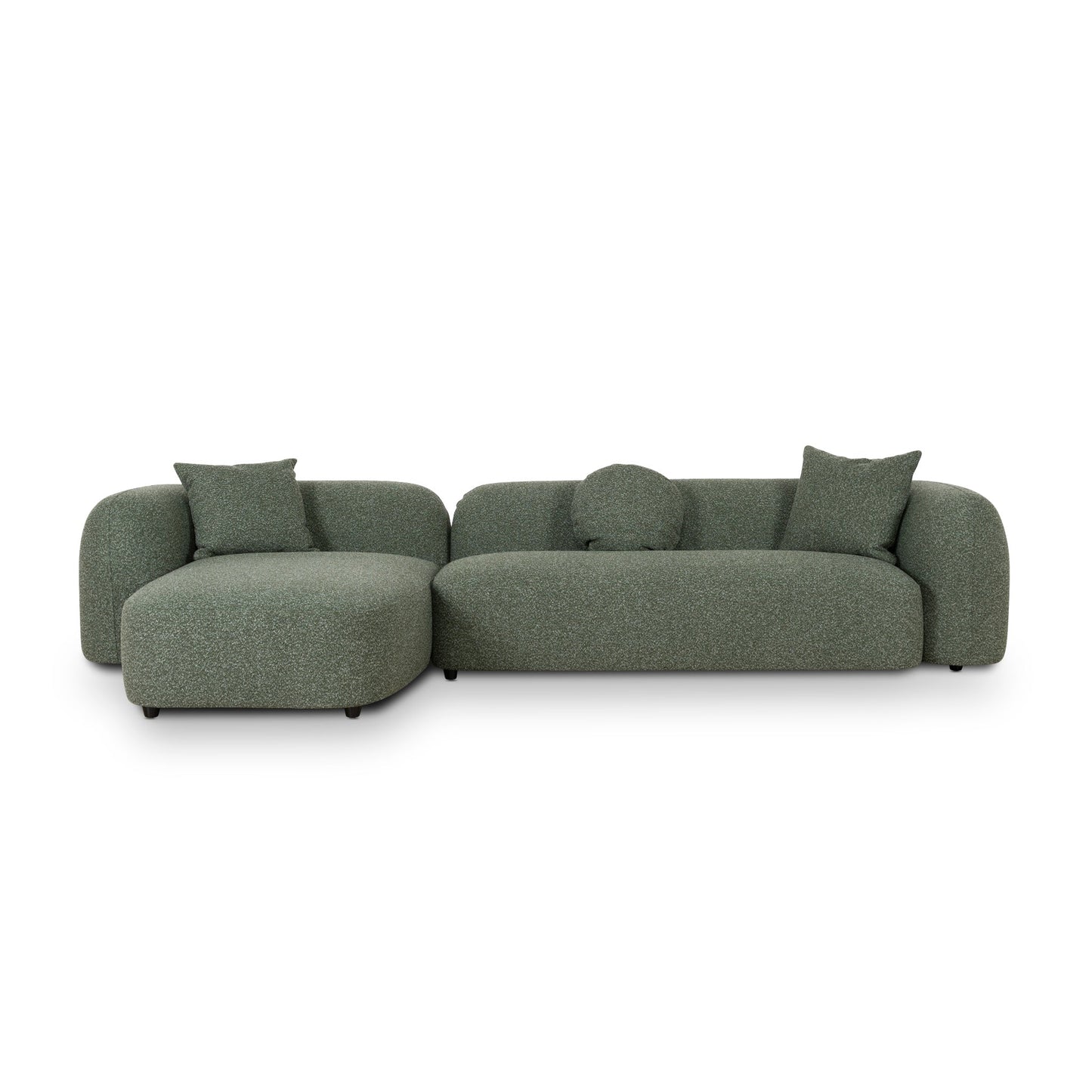 CLC10388-AE 3 Seater Left Chaise Sofa - Amazon Green