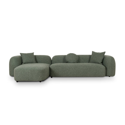 CLC10388-AE 3 Seater Left Chaise Sofa - Amazon Green