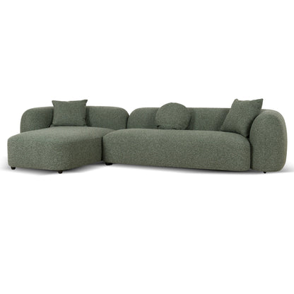 CLC10388-AE 3 Seater Left Chaise Sofa - Amazon Green