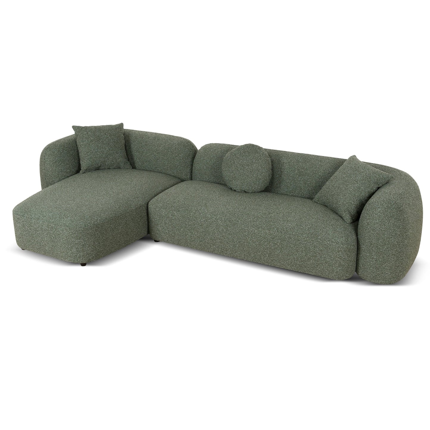 CLC10388-AE 3 Seater Left Chaise Sofa - Amazon Green