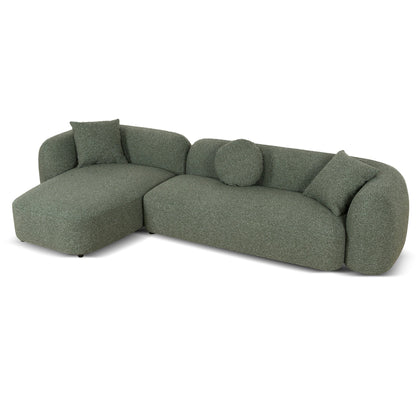 CLC10388-AE 3 Seater Left Chaise Sofa - Amazon Green