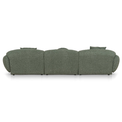 CLC10393-AE 3 Seater Right Chaise Sofa - Amazon Green