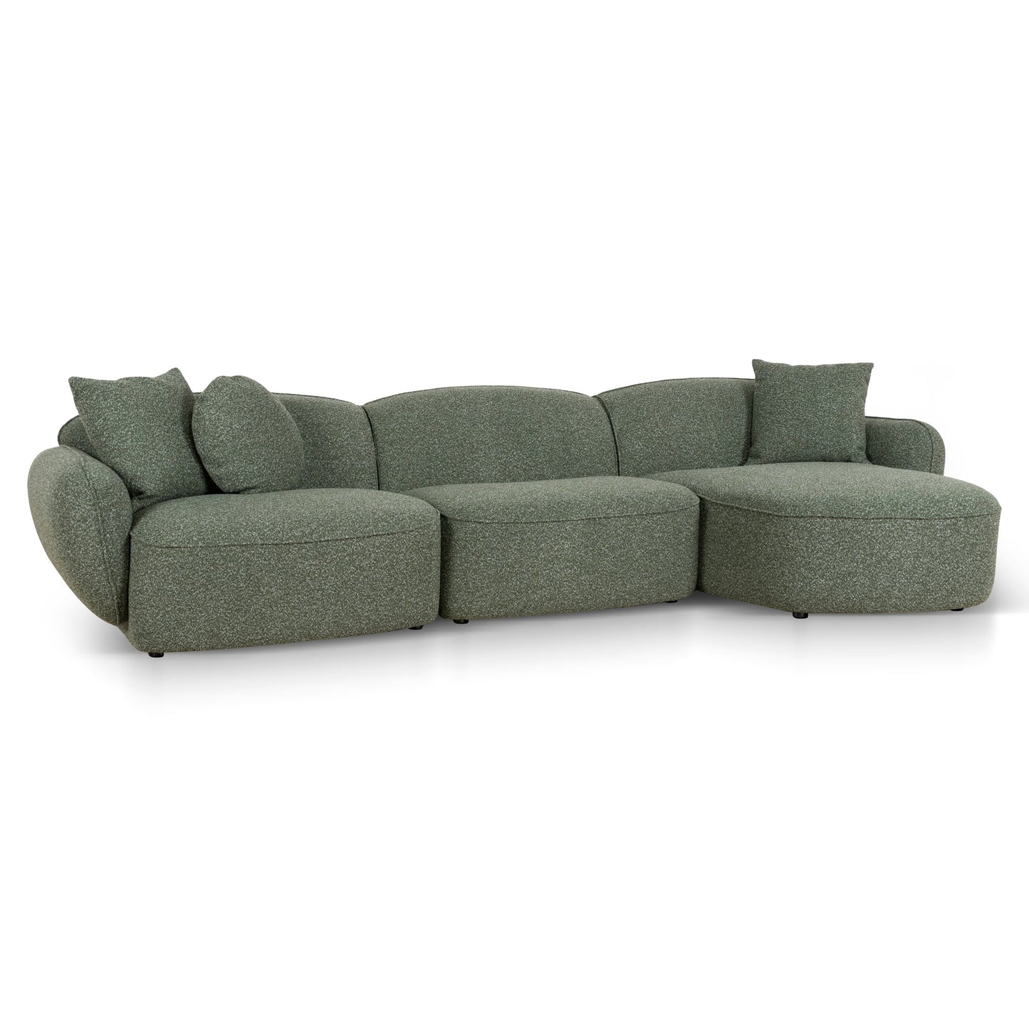 CLC10393-AE 3 Seater Right Chaise Sofa - Amazon Green