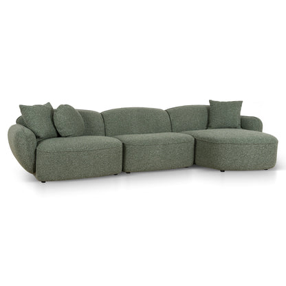 CLC10393-AE 3 Seater Right Chaise Sofa - Amazon Green