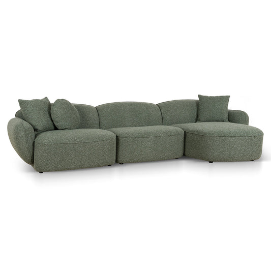 CLC10393-AE 3 Seater Right Chaise Sofa - Amazon Green