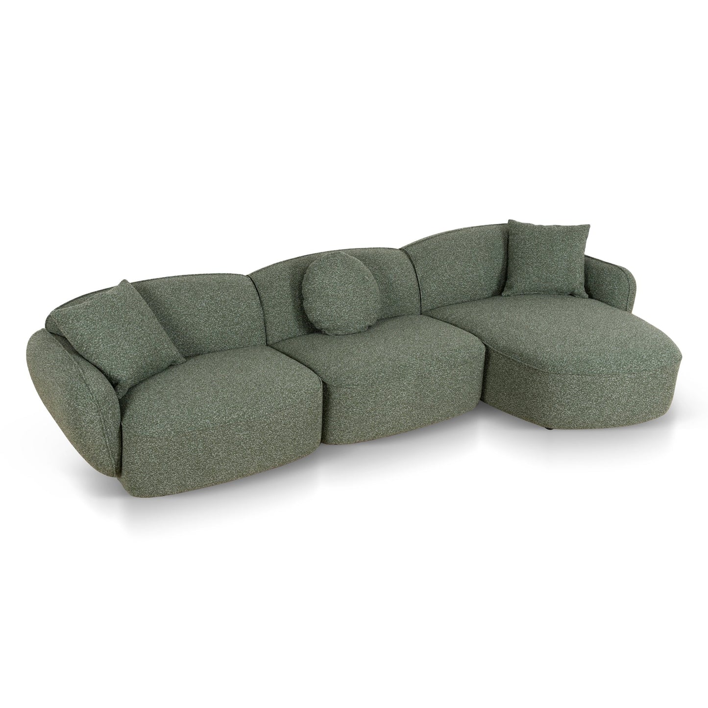 CLC10393-AE 3 Seater Right Chaise Sofa - Amazon Green