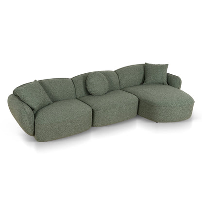 CLC10393-AE 3 Seater Right Chaise Sofa - Amazon Green