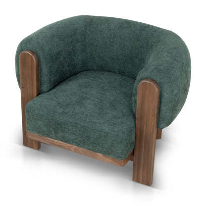 CLC10408-NI Walnut Armchair - Bush Green