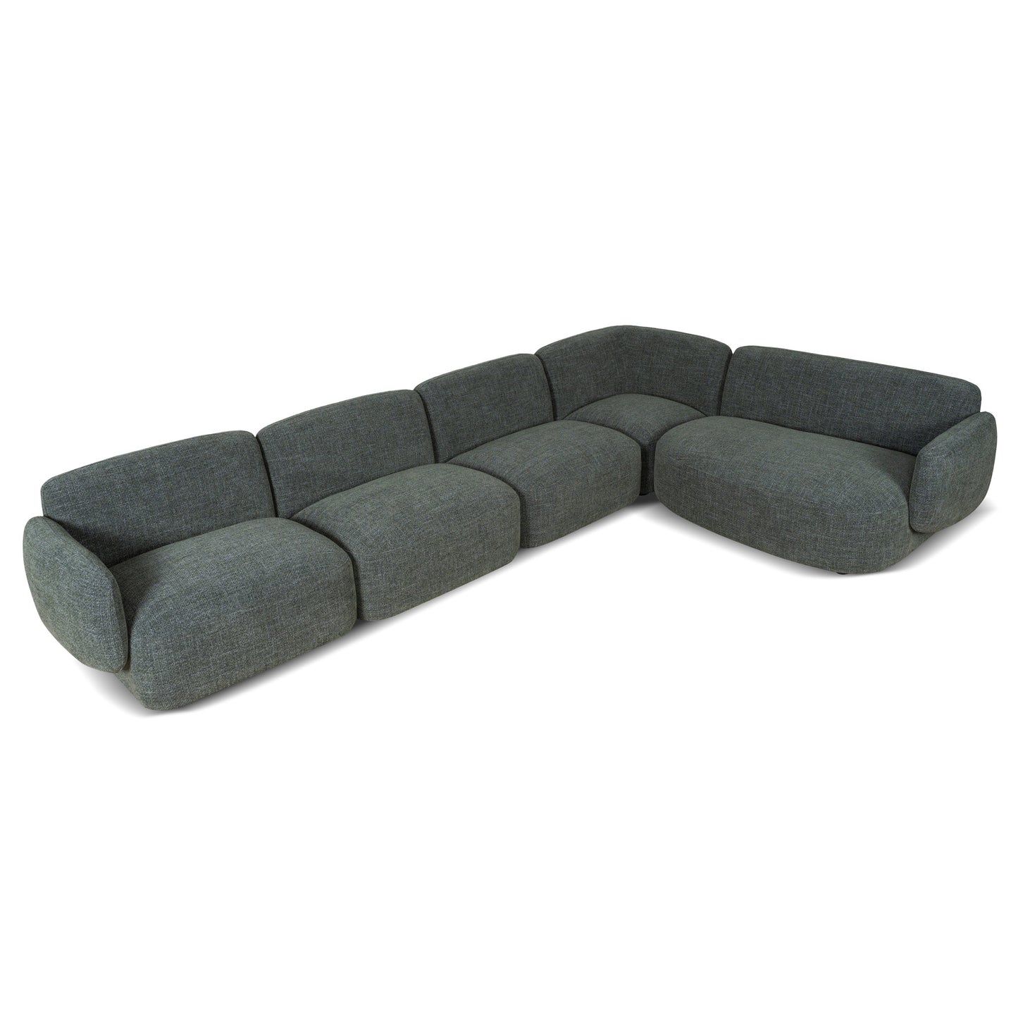CLC10472-KSO Right Chaise Modular Sofa - Moss Green