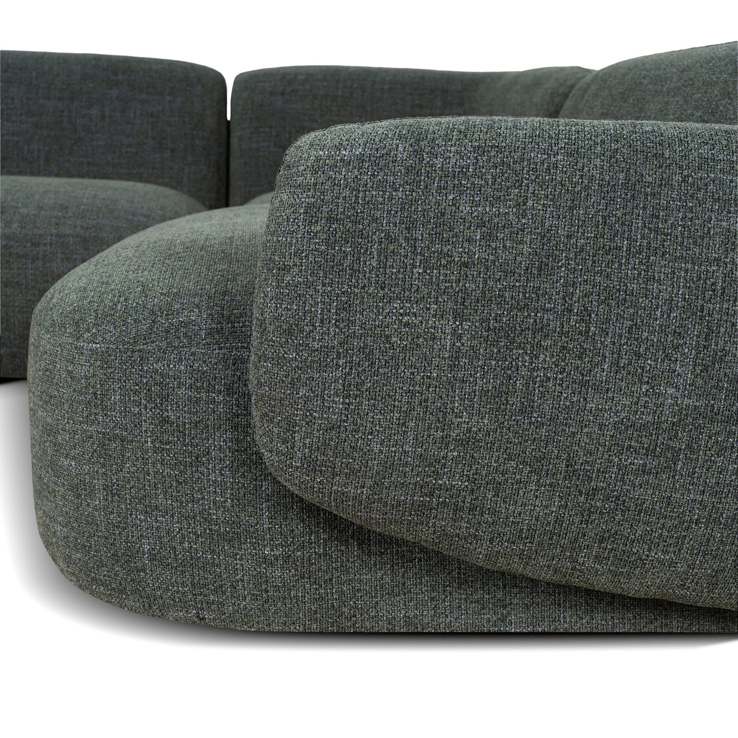 CLC10472-KSO Right Chaise Modular Sofa - Moss Green