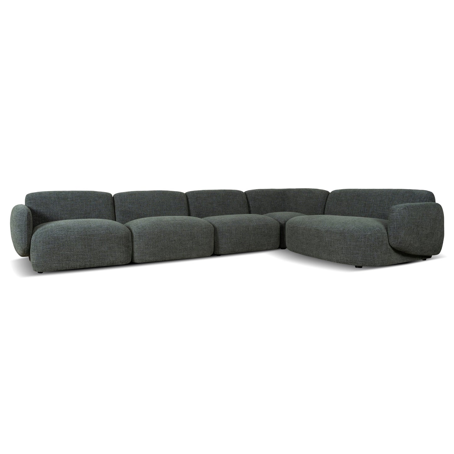 CLC10472-KSO Right Chaise Modular Sofa - Moss Green