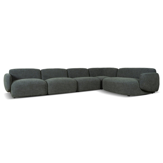 CLC10472-KSO Right Chaise Modular Sofa - Moss Green