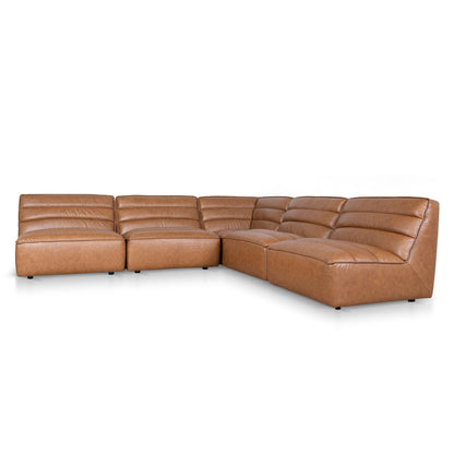 CLC10479-KSO Modular Leather Corner Sofa - Amber Brown