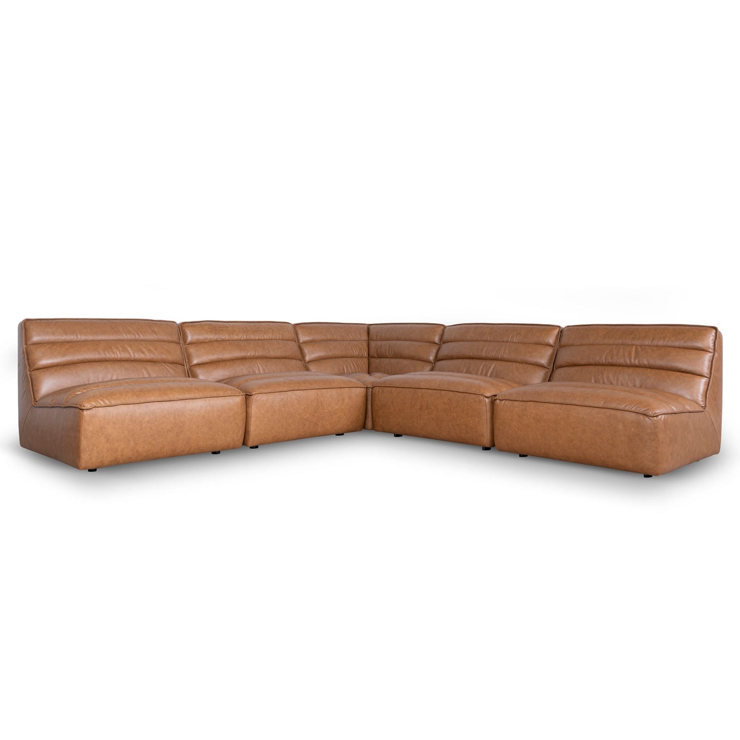 CLC10479-KSO Modular Leather Corner Sofa - Amber Brown