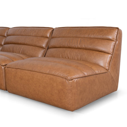 CLC10479-KSO Modular Leather Corner Sofa - Amber Brown