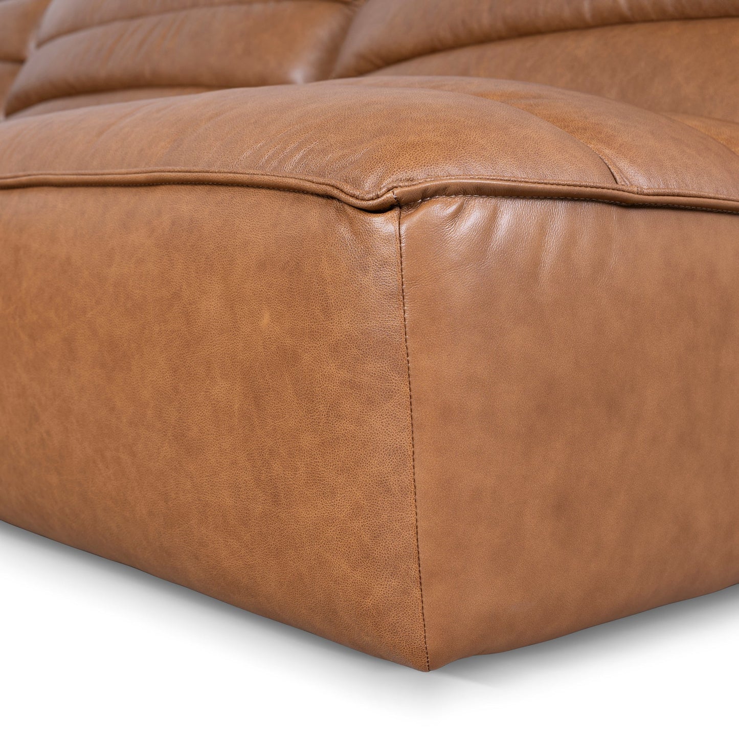 CLC10479-KSO Modular Leather Corner Sofa - Amber Brown