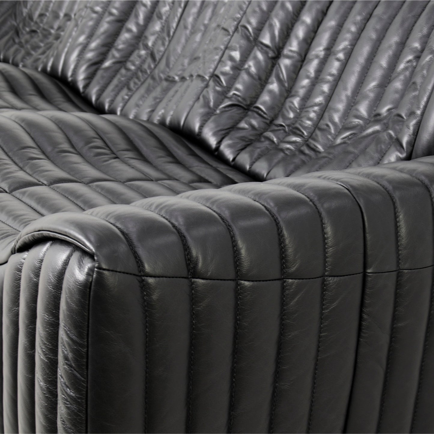 CLC10841-NV 3 Seater Sofa - Black Leather