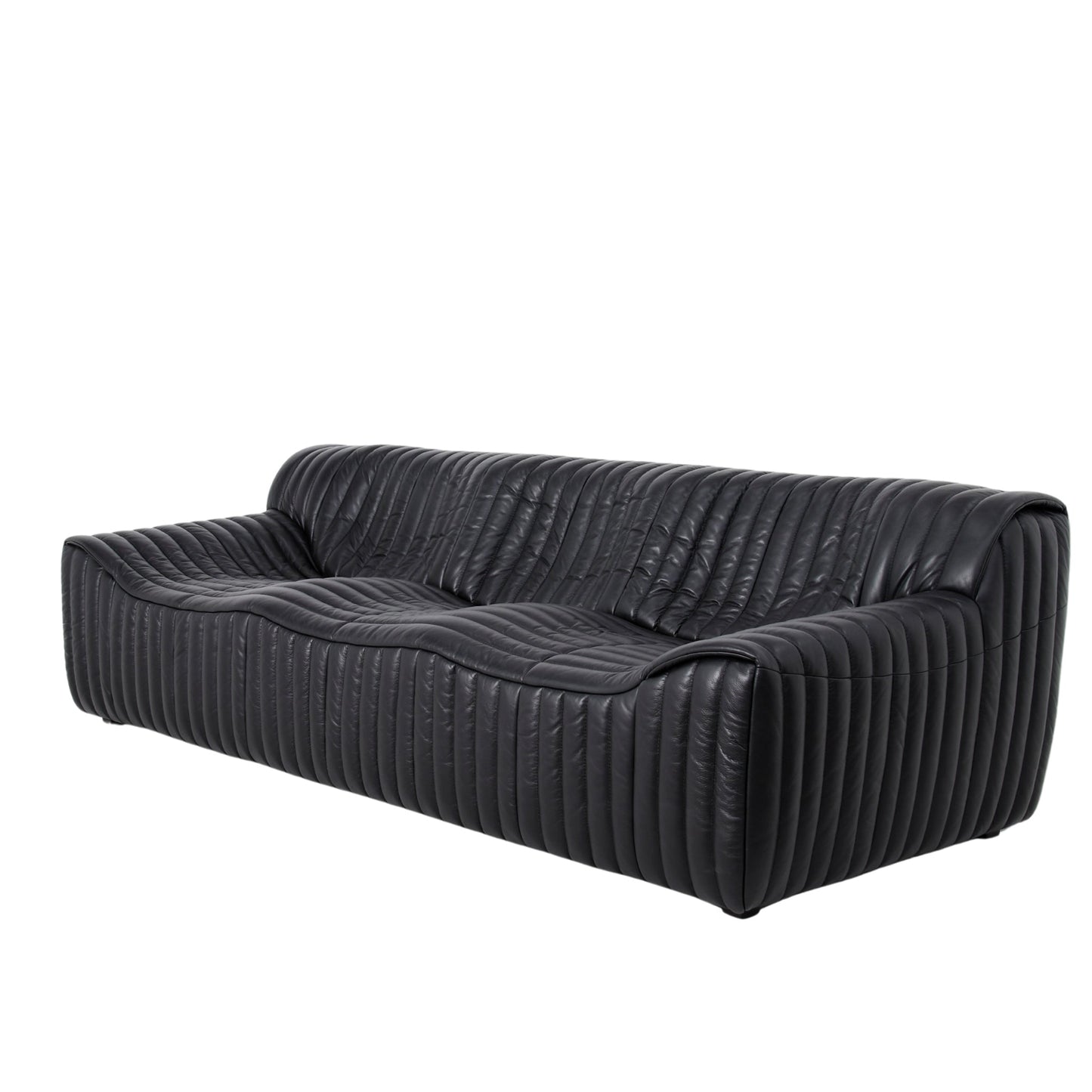 CLC10841-NV 3 Seater Sofa - Black Leather